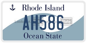 AH586  license plate in RI