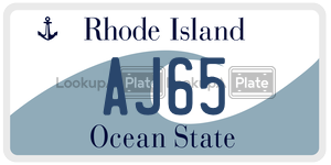 AJ65  license plate in RI