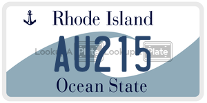 AU215  license plate in RI