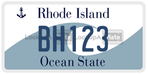 BH123 license plate in Rhode Island