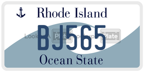 BJ565 license plate in Rhode Island
