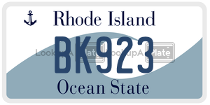 BK923 license plate in Rhode Island