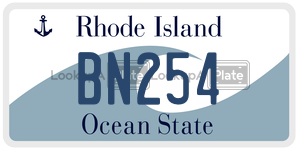 BN254 license plate in Rhode Island