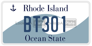 BT301 license plate in Rhode Island