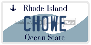 CHOWE license plate in Rhode Island
