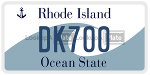 DK700 license plate in Rhode Island
