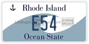 E54  license plate in RI