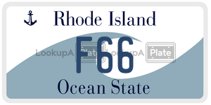 F66 license plate in Rhode Island