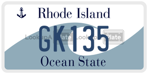 GK135 license plate in Rhode Island