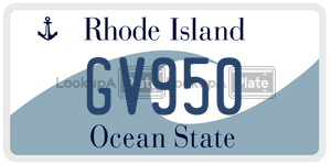 GV950 license plate in Rhode Island