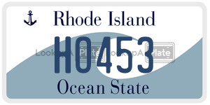 HO453 license plate in Rhode Island
