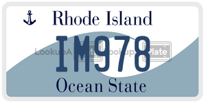 IM978 license plate in Rhode Island
