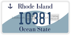 IO381 license plate in Rhode Island