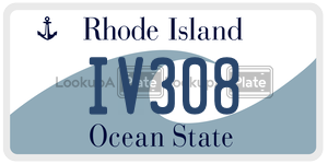 IV308 license plate in Rhode Island