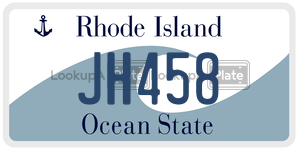 JH458 license plate in Rhode Island