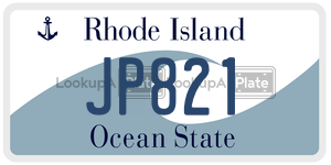JP821  license plate in RI