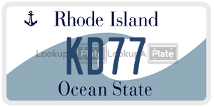 KD77 license plate in Rhode Island