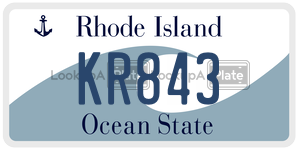 KR843 license plate in Rhode Island