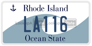 LA116 license plate in Rhode Island