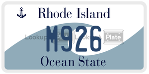 M926 license plate in Rhode Island