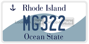 MG322 license plate in Rhode Island