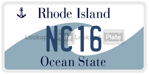 NC16  license plate in RI