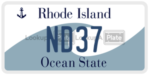 ND37 license plate in Rhode Island