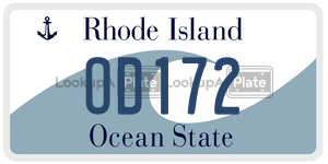 OD172 license plate in Rhode Island