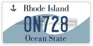 ON728  license plate in RI