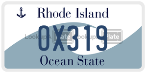 OX319 license plate in Rhode Island