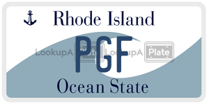 PGF license plate in Rhode Island