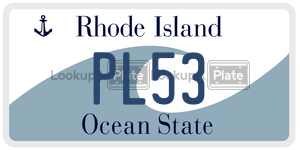 PL53 license plate in Rhode Island
