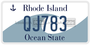 QJ783  license plate in RI