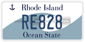 RE828 license plate in Rhode Island