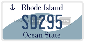 SD295 license plate in Rhode Island