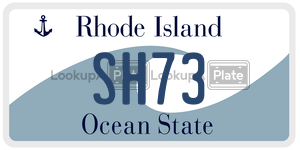 SH73 license plate in Rhode Island
