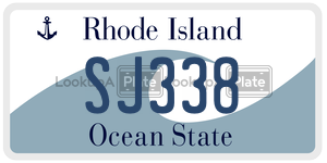 SJ338  license plate in RI