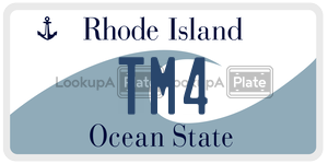 TM4 license plate in Rhode Island