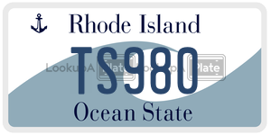 TS980 license plate in Rhode Island