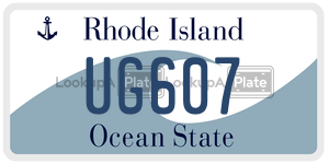 UG607 license plate in Rhode Island