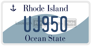 UJ950 license plate in Rhode Island