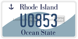UO853  license plate in RI