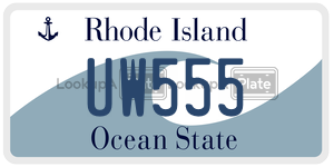 UW555  license plate in RI