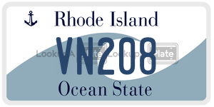 VN208 license plate in Rhode Island