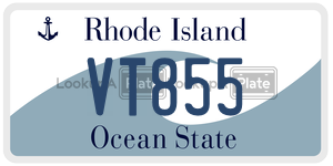VT855 license plate in Rhode Island