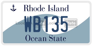 WB135  license plate in RI