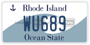 WU689  license plate in RI