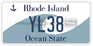 YL38 license plate in Rhode Island