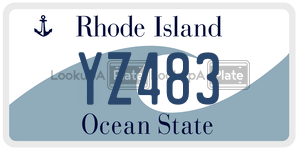 YZ483  license plate in RI