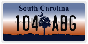 104ABG  license plate in SC